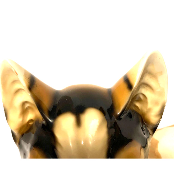 Vintage Harvey Knox Ceramic Calico Cat Blue Eyes Signed - Picture 4 of 15